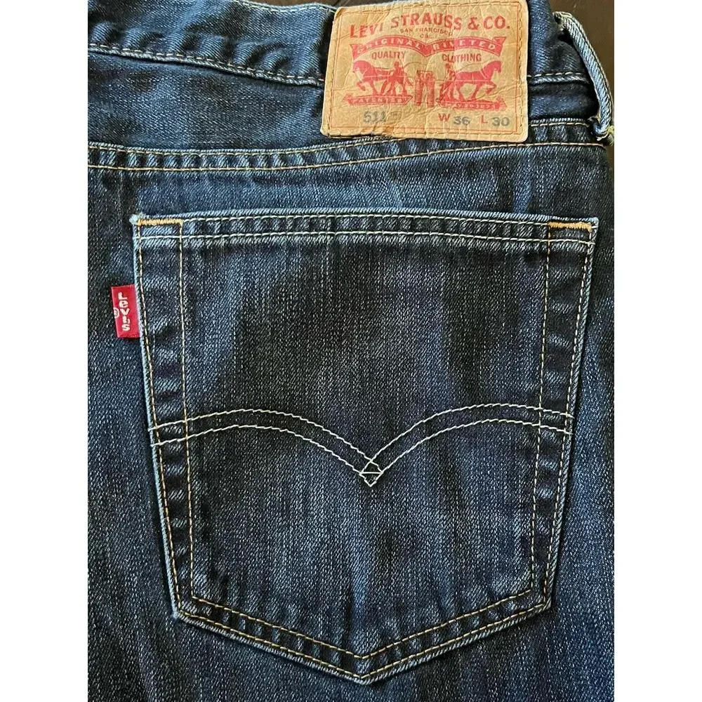 Levi's 511 Men’s Denim Jeans Size 36x30 W36 L30 Medium Wash Classic